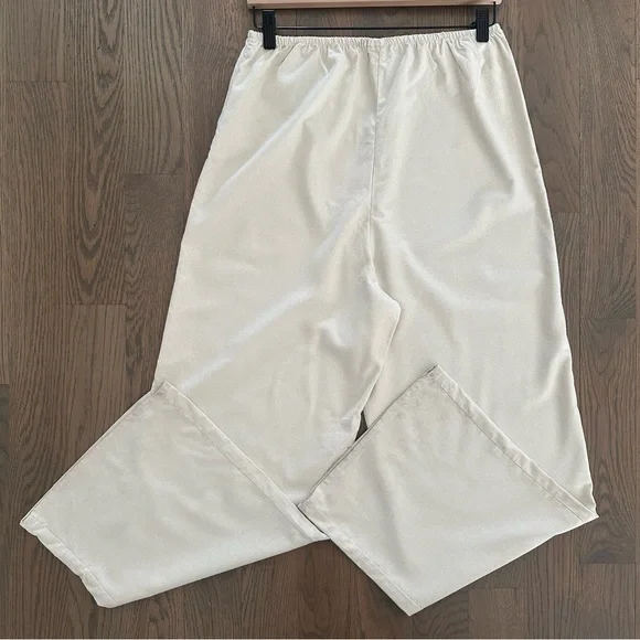 NWT Baserange Stoa Wild Silk Elastic Waist Wide Leg Lounge Pants Natural Cream S